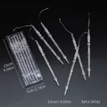Set de 6 adornos navideños de carámbanos acrílicos transparentes de 23 cm de largo - 23cm / Colgante de Carámbano en Caja Tipo B