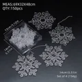 Set of 4 transparent acrylic snowflake ornaments 14cm for Christmas tree decoration - 14cm / Transparent Snowflake