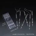 Pack de 6 adornos de carámbanos de acrílico transparente para decoración de Navidad y fiestas - 21cm / Colgante de Carámbano en Caja Tipo D