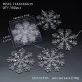 Set of 4 transparent acrylic snowflake ornaments 14cm for Christmas decor - 14cm / Transparent Snowflake Type E