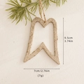 Ornamento natalizio a forma di dente glitterato oro con corda per appenderlo, 9,5 cm - Stile Ala / Ala Oro Champagne