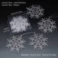 Set de 4 adornos de copos de nieve de acrílico transparente 14cm para decoración festiva - 14cm / Copo de Nieve Transparente Tipo F