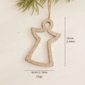 Angelo di Natale con glitter dorati e corda di canapa per decorazione albero, 10cm - Stile Angelo / Angelo Oro Champagne