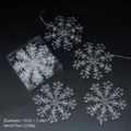 Set de 4 adornos de copos de nieve en acrílico transparente, 19 cm para decoración festiva - 19cm / Copo de Nieve Transparente Tipo G