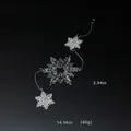 Colgante de tres copos de nieve de acrílico transparente para decoración de boda y Navidad - 38cm / Cadena Triple de Copo de Nieve Transparente