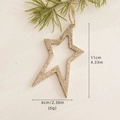 Stella di Natale dorata glitterata con cordino, decorazione per l'albero alta 11 cm - Stile Stella / Stella Oro Champagne