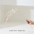 Champagne artificial glitter flower branch with beads for Christmas decor, 82cm length - SA25106 Floral Branch