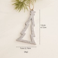 Décoration sapin de Noël à paillettes argentées avec étoile et cordelette 12x7cm - Sapin Argent Champagne