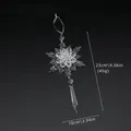 Colgante de copo de nieve acrílico transparente con gota para decoración navideña - 23cm x 10cm / Colgante de Copo de Nieve 23cm