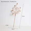 70cm champagne glittered faux leaf stem for Christmas vases and floral decorations - Champagne Leaf Pick Style A