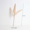 Champagne gold artificial glitter leaf branch for Christmas decor, size 67x24cm - Champagne Leaf Pick Style B