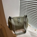 Minimalist olive green nylon crossbody bag with casual sporty large capacity design - Green