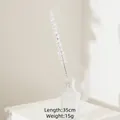 Champagne crystal glass Christmas floral stem in vase, 35cm decorative branch - Transparent Wheat Ear Decor
