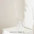 Champagne simulation plant branch in ribbed glass vase for minimalist home decoration - Pearl Wheat Ear Decor