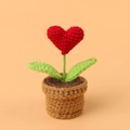 Pianta in vaso con cuore rosso all'uncinetto fatta a mano per regalo di laurea o esami - Pianta in Vaso Cuore Rosso