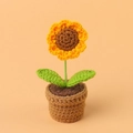 Girasole in vaso fatto a mano all'uncinetto con petali gialli per regalo di laurea speciale - Piccolo Girasole in Vaso