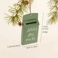 Dunkelgrüner Briefkasten-Weihnachtsschmuck aus Metall mit Letters for Santa Aufdruck - Grüner Briefkasten (LCQ-027)