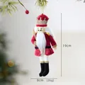 Addobbo natalizio re schiaccianoci in velluto appeso all'albero, altezza 19cm - Soldato Rosso