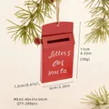 Rote Weihnachts-Briefkasten-Deko mit Letters for Santa Schriftzug am Weihnachtsbaum - Roter Briefkasten (LCQ-027R)