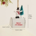 White Christmas mailbox ornament with snowman and mini tree featuring Merry Christmas text - Snowman