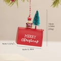 Mini red Christmas mailbox ornament with nutcracker soldier and tree hanging decor - Large Mailbox Soldier
