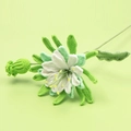 Elegante flor de Epiphyllum tejida a mano con hilos de colores blanco y verde fino - Ramas De Flores De Epiphyllum - Verde Degradado