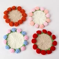 Sottobicchieri a rosa fatti a mano all'uncinetto in quattro colori per decoro - Arancione