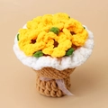 Handmade crochet sunflower bouquet with yellow petals and green leaves for teacher gifts - Sunflower Bouquet / Sunflower (Yellow and White)