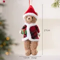 Orsetto natalizio di peluche marrone con abito scozzese rosso e scatola regalo, 27 cm - Stile Scatola Regalo Verde (Stile B)