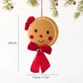 Λούτρινο κρεμαστό με ανθρωπάκι gingerbread και κόκκινο φιόγκο για το χριστουγεννιάτικο δέντρο - Στυλ με μεγάλο φιόγκο