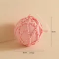 Pink Christmas ball ornament with embossed dots and ribbon, 8cm decorative holiday globe - 8cm Ball
