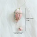 Pink and blue velvet hot air balloon ornament with gold trim and crystal accents - Sequin Hot Air Balloon Pendant (LJX-154)