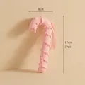 Pink plush Christmas candy cane ornament, size 8x17cm, decorative holiday hanging pendant - Small Cane