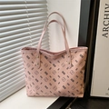 Borsa tote rosa alla moda con motivi di orsi e spalline nere per il pendolarismo - Rosa