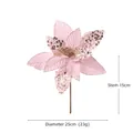 Rosa Samt-Weihnachtsstern mit goldenen Pailletten und 25 cm Durchmesser Blumendeko - 25cm / Rosa