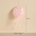 Pink and white glitter swirl lollipop Christmas tree ornament with bow decoration - Large Lollipop