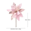 Pink velvet artificial Christmas flower with gold sequins and 30cm diameter detail - 30cm / Pink