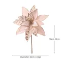 Champagne velvet artificial poinsettia with sequins and 30cm large flower petals - 30cm / Champagne