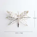 White butterfly clip with gold glitter and sequins for wedding decor, size 22cm x 15cm - Simulated Butterfly (H46) / 22cm / Creamy White