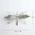 Blue-grey velvet butterfly clip with gold sequins and glitter for Christmas decor - Simulated Butterfly (H46) / 22cm / Light Green