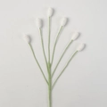 Vista detallada de flor de campanilla blanca tejida a mano con seis cabezas y tallos verdes - Blanco