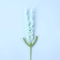 Handmade crochet lavender bouquet in light blue yarn with green leaves and stems - Light Blue