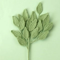 Handmade crochet light green leaf stem accessory for floral arrangements - Nine Star Leaf / Bean Green