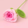 Handmade crochet rose bouquet in pink gradient yarn with green stem and leaf - Gradient Pink