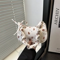 Borsa sottobraccio in tela bianca con stampe koala e manico con fiocco increspato - Stile Fiocco Pois Koala