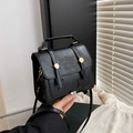 Bolso bandolera retro negro con estrellas grabadas y herrajes dorados mujer - Negro