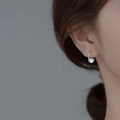 Elegante S925 zilveren geometrische oorknopjes met heldere ronde zirkonia steentjes - Geometrische Zirconia Oorbellen-Witgoud
