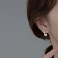 Minimalistische s925 zilveren vergulde oorringen met een fonkelende witte zirkoon steen - Geometrische Zirconia Oorbellen-Goud