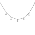 Collana minimalista in argento 925 con cinque ciondoli in zircone su una catena sottile - Collana in Zircone a Triangolo - Platino