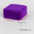Purple velvet square jewelry storage box with rounded edges for bracelets and rings - Purple Velvet Jewelry Box
